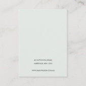 抽象芸術アクアブルーセラミックイヤリング表示ロゴ 名刺 (裏面)