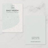 抽象芸術アクアブルーセラミックイヤリング表示ロゴ 名刺 (正面/裏面)