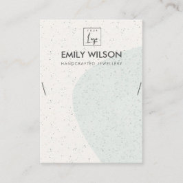 抽象芸術アクアブルーセラミックネックレス表示ロゴ 名刺