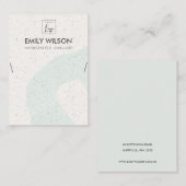 抽象芸術アクアブルーセラミックネックレス表示ロゴ 名刺 (正面/裏面)