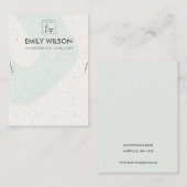 抽象芸術アクアブルーセラミックネックレス表示ロゴ 名刺 (正面/裏面)