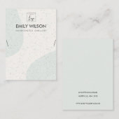 抽象芸術アクアブルーセラミックネックレス表示ロゴ 名刺 (正面/裏面)