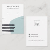 抽象芸術アクアブルーネックレスイヤリング表示カード 名刺 (正面/裏面)