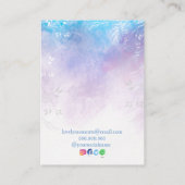 抽象芸術アクアブルーネックレスピアス 名刺 (裏面)