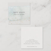 抽象芸術アクアブルーブラシストークウォーターグリッター スクエア名刺 (正面/裏面)