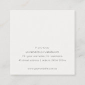 抽象芸術アクアブルーブラシストークウォーターグリッター スクエア名刺 (裏面)