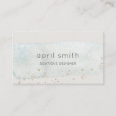 抽象芸術アクアブルーブラシストークウォーターグリッター 名刺 (正面)