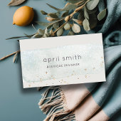 抽象芸術アクアブルーブラシストークウォーターグリッター 名刺