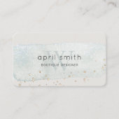 抽象芸術アクアブルーブラシストークモノグラムグリッター 名刺 (正面)