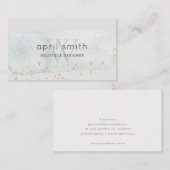 抽象芸術アクアブルーブラシストークモノグラムグリッター 名刺 (正面/裏面)