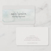 抽象芸術アクアブルーブラシストークモノグラムシャイニー 名刺 (正面/裏面)