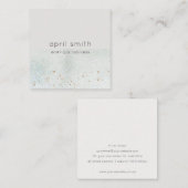 抽象芸術アクアブルーブラシストーク水彩光沢 スクエア名刺 (正面/裏面)