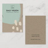 抽象芸術アクアブルーモダンクラフトネックレスディスプレイ 名刺 (正面/裏面)