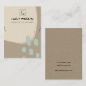 抽象芸術アクアブルーモダンクラフトネックレスディスプレイ 名刺 (正面/裏面)