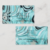 抽象芸術アクアブルー水彩サロンスパ 名刺 (正面/裏面)