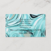 抽象芸術アクアブルー水彩サロンスパ 名刺 (裏面)