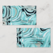 抽象芸術アクアブルー水彩サロンスパ 名刺 (正面/裏面)