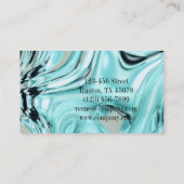 抽象芸術アクアブルー水彩サロンスパ 名刺 (裏面)