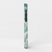 抽象芸術アクアブルー&ホワイトウェーブモダン- Fluid Art Case-Mate iPhoneケース (裏面/左)