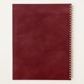 抽象芸術アクアレッド&金ゴールドウィンターウェディングプラン プランナー手帳 (裏面)