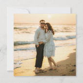 抽象芸術アクア熱帯潮線結婚写真 招待状 (裏面)