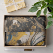 抽象芸術アクリルのスプラッシュ（青、黄、黒） 薄葉紙 (ギフト)