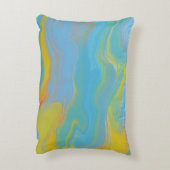 抽象芸術アクリルフロー – 夏の風 アクセントクッション (裏面(縦))
