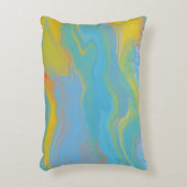 抽象芸術アクリルフロー – 夏の風 アクセントクッション (正面(垂直))
