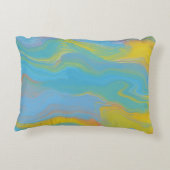 抽象芸術アクリルフロー – 夏の風 アクセントクッション (裏面)