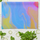 抽象芸術アクリルフロー – 夏の風 キッチンタオル (折り畳み)
