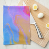 抽象芸術アクリルフロー – 夏の風 キッチンタオル (四つ折り)