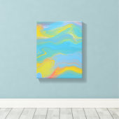 抽象芸術アクリルフロー – 夏の風 キャンバスプリント (インサイチュ (ウッドフロア))