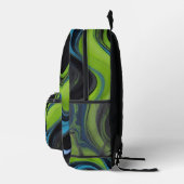 抽象芸術アクリル絵を描流動大理石パターン プリントバックパック (右)