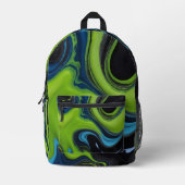 抽象芸術アクリル絵を描流動大理石パターン プリントバックパック (正面)
