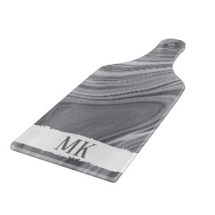 抽象芸術アゲートグレイ大理石スワール カッティングボード