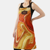 抽象芸術アゲートモノグラムホットオレンジID827 エプロン (インサイチュ)