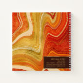 抽象芸術アゲートモノグラムホットオレンジID827 ノートブック (裏面)
