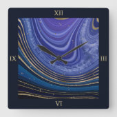 抽象芸術アゲート真夜中ID827 スクエア壁時計 (正面)