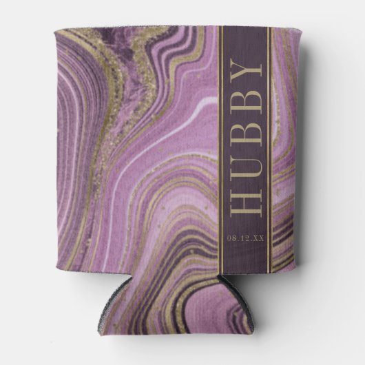 抽象芸術アゲ結婚ートのハビーマウヴID827 缶クーラー (正面)