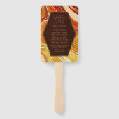 抽象芸術アゲ結婚ートの式ホットオレンジID827 ハンドファン (裏面)