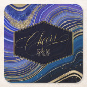 抽象芸術アゲ結婚ートの応援V1 Midnight ID827 スクエアペーパーコースター (正面)