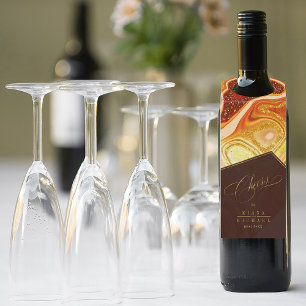 抽象芸術アゲ結婚ート応援ホットオレンジID827 ボトルネックタグ