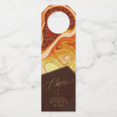 抽象芸術アゲ結婚ート応援ホットオレンジID827 ボトルネックタグ (正面)