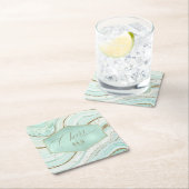 抽象芸術アゲ結婚ート応援V1ミントID827 スクエアペーパーコースター (インサイチュ)