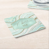 抽象芸術アゲ結婚ート応援V1ミントID827 スクエアペーパーコースター (アングル)