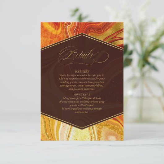 抽象芸術アゲ結婚ート詳細ホットオレンジID827 エンクロージャーカード (スタンド正面)