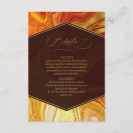 抽象芸術アゲ結婚ート詳細ホットオレンジID827 エンクロージャーカード