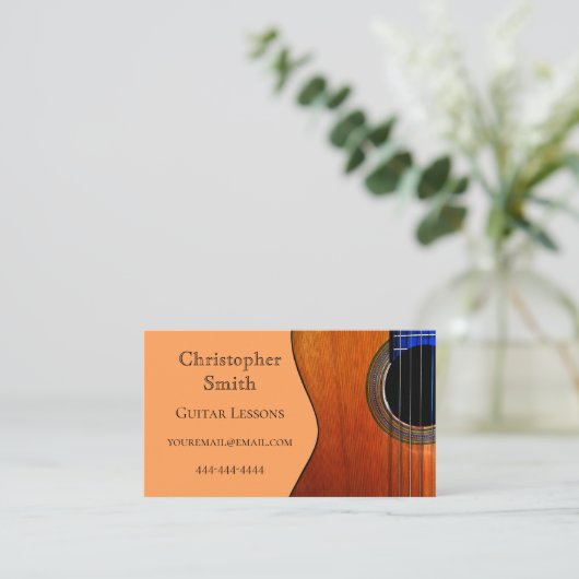 抽象芸術アコースティックギターレッスン 名刺 (スタンド正面)