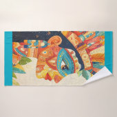 抽象芸術アステカプリンセスビーチタオル バスタオル (バスタオル)