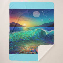 抽象芸術アズールシースケープ シェルパブランケット